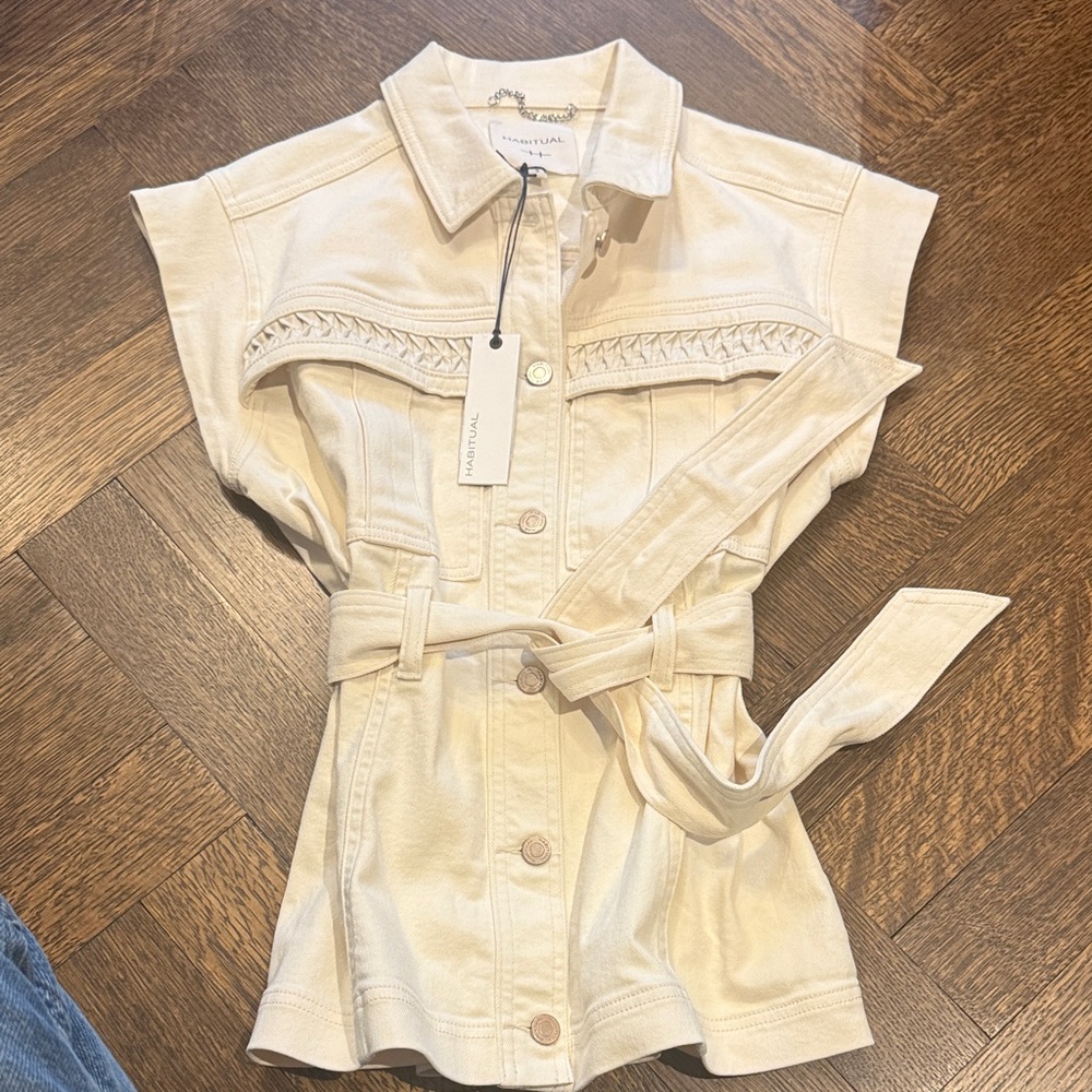 Habitual Cream Vest With Belt